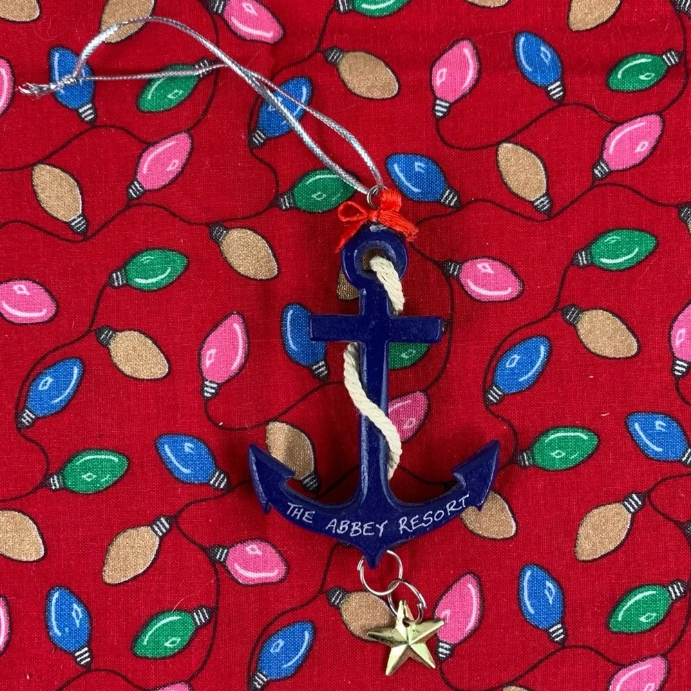 CS blue Anchor, rope, bow and star ornament.